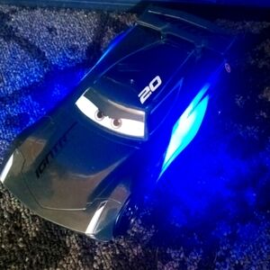 Pixar Disney CARS jackson Strom Black and Blue Toy Car with Light and talking